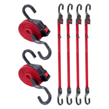 6 ks 36palcovch plochch nastavitelnch bungee kabelu s hcky 3x rychlej k nastaven dlky Lucky popruhy Cerven Heavy Duty Bungee popruhy pro nk
