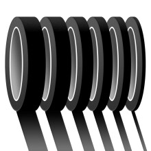 PETDCHEB 6 Rotoli di Nastro Fine Line 1/16 1/8 1/5 2/5 1/2 3/4 Pollici x 55 Yard Nastro Fineline per Mascheratura Adesivo per Pittori Automotive
