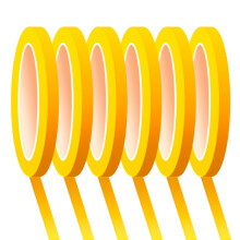 PETDCHEB 6 Rotoli di Nastro Fine Line 1/16 1/8 1/5 2/5 1/2 3/4 Pollici x 55 Iarde Nastro Fineline per Mascheratura Adesivo per Pittori Automotive
