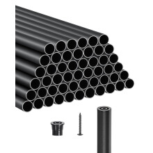 VEVOR Balustrar 51 Pack, 32 tum Aluminiumtrappbalustrar, 3/4 tum Vattentålig Rund Metallspindel