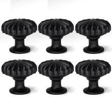 FIRSORCA 6 Pack Cern knoflky na skrnky 1,18in/30mm tahy ze slitiny zinku Vintage knoflk na komody Modern jednoduch zlat rukojeti zsuvek Dnov
