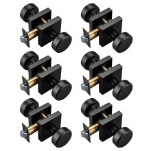 STARPY 6-pack sorte d?rh?ndtag med firkantede roset indvendige d?rh?ndtag til bad og seng Kraftig d?rh?ndtag med l?s