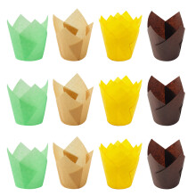 200pcs Cake Packing Cups For Muffins In Yellow For Diy Baking