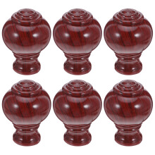 6Stk Curtain Rod Finials – Holzoptik Endstücke Mit Einfacher Montage