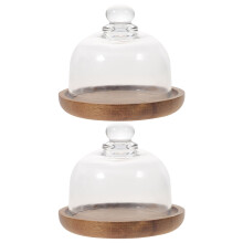 2 Sets Mini Servierplatte Kuchen Aufbewahrungsbehälter