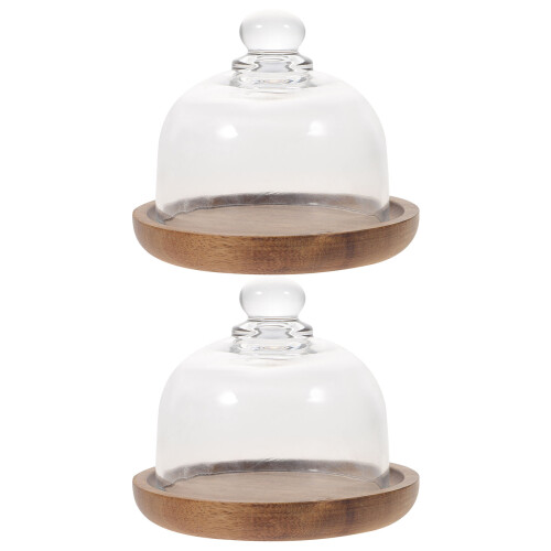 2 Sets Mini Servierplatte Kuchen Aufbewahrungsbehälter