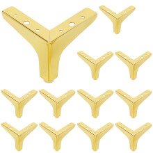 Biugaaufai 4 inch gouden metalen meubelpoten set van 12 vervangende driehoekige bankpoten met schroef metalen driehoekige meubelpoten voor dressoirs,