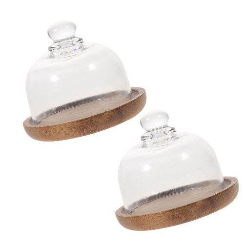 2 Sets Mini Servierplatte Kuchen Aufbewahrungsbehälter 2