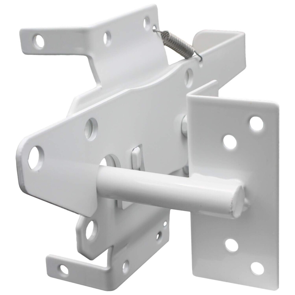 Vinyl Gate Latch White (For Vinyl Wood Pvc Etc Fencing) Fence Gate Latch W/Mounting Hardware - Case Qty 12 840129234029