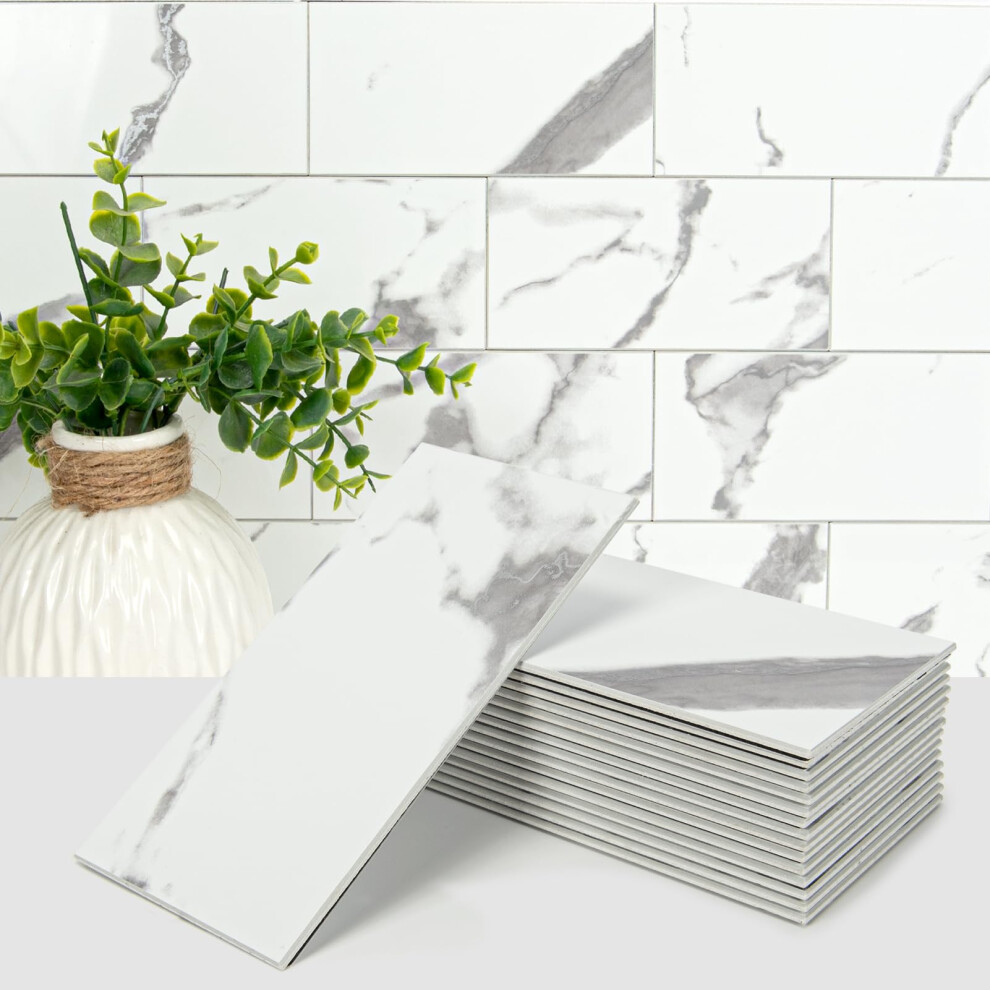 Art3d 102-Piece Faux Stone Peel And Stick Backsplash Tile Waterproof Thick Pvc Stick On Subway Wall Tile For Kitchen Bathroom Laundry Room Fireplace 6941197854295