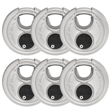 Lucchetto a disco ABUS Diskus 20/70 per carichi pesanti in acciaio inossidabile, confezione da 6 - Lucchetto antiruggine con grillo da 3/8"" - Pro