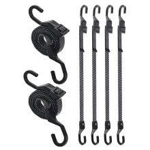 6 ks 80palcovch plochch nastavitelnch bungee kabelu s hcky 3x rychlej nastaven dlky Lucky popruhy Cern Heavy Duty Bungee popruhy pro nkladn