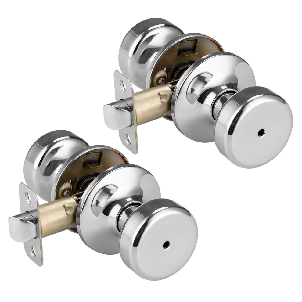 Starpy Black Door Knobs Pismo Door Knob With Lock Privacy Door Handles Interior For Bath & Bed (Privacy Bright Chrome 2) 652805260549