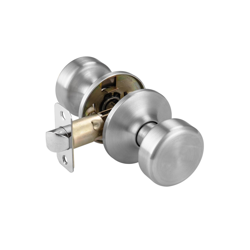 Starpy Black Door Knobs Pismo Door Knob With Lock Privacy Door Handles Interior For Bath & Bed (Passage Brushed Nickel 1) 652805260488