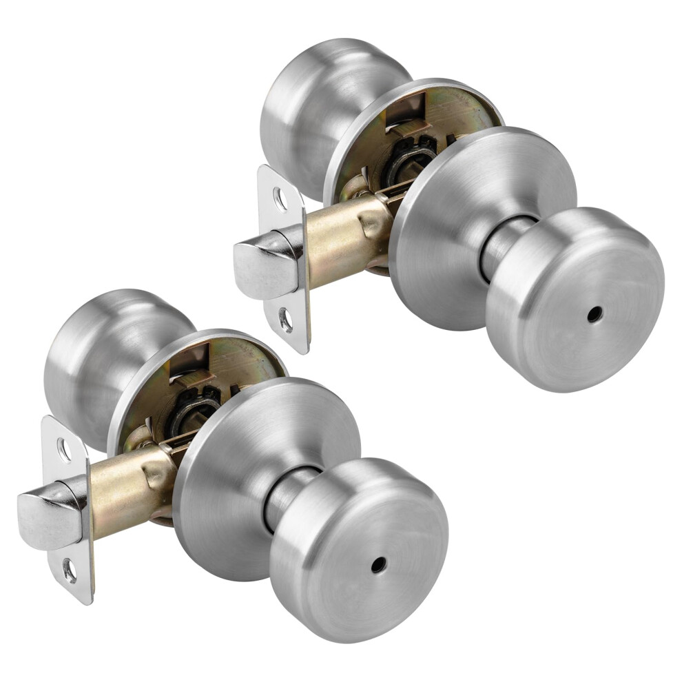 Starpy Black Door Knobs Pismo Door Knob With Lock Privacy Door Handles Interior For Bath & Bed (Privacy Brushed Nickel 2) 652805260532
