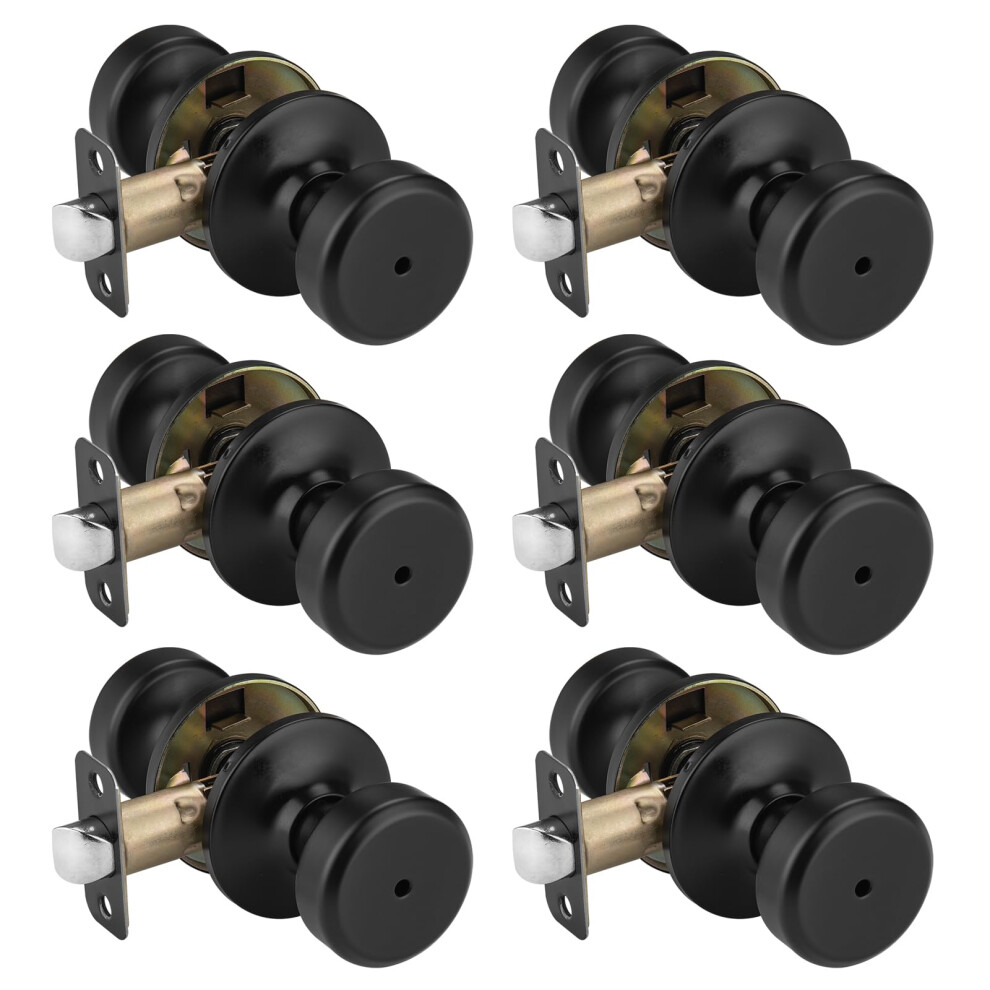 Starpy Black Door Knobs Pismo Door Knob With Lock Privacy Door Handles Interior For Bath & Bed (Privacy Matte Black 6) 652805260594