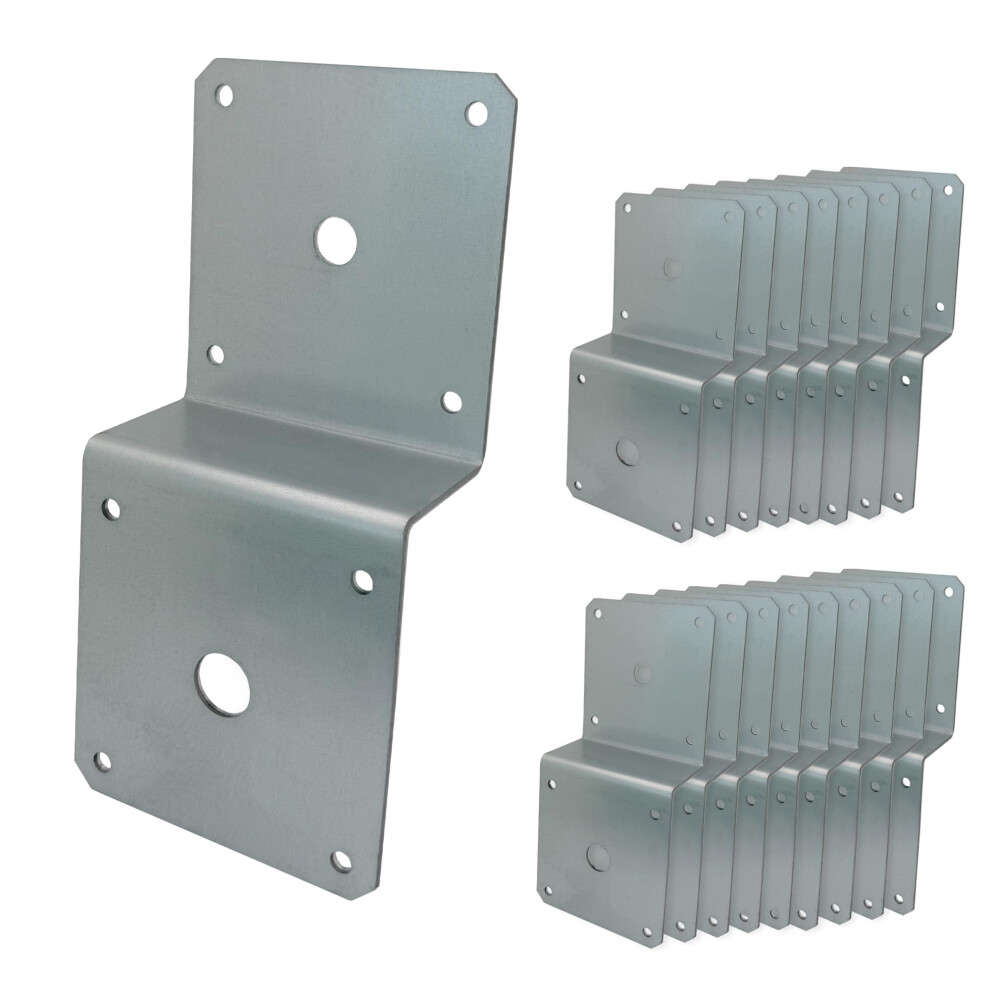 Galvanized Deck Joist Tie Plate Z Bracket For 2X4 Cross Joist And 4X4 Post - Corner Brace Support 14 Gauge (20 Pack) 810132348488
