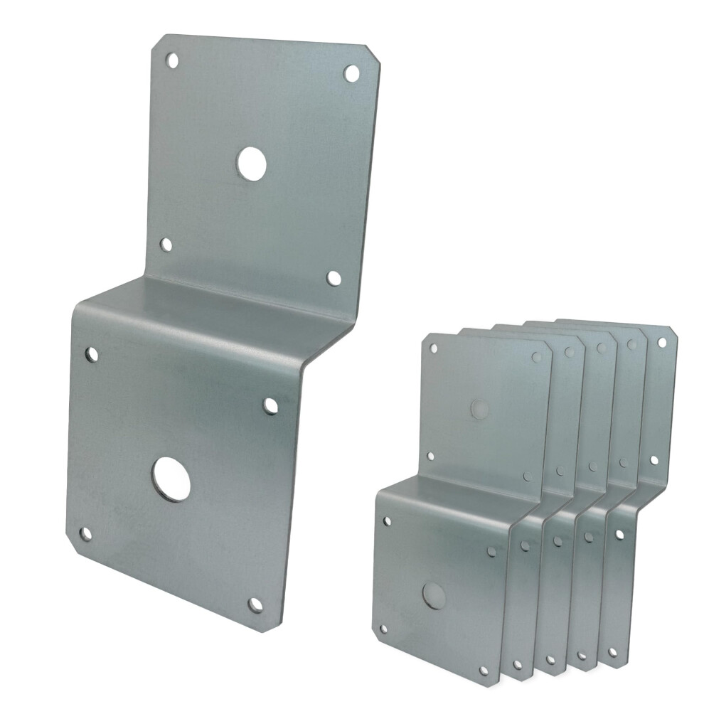 Galvanized Deck Joist Tie Plate Z Bracket For 2X4 Cross Joist And 4X4 Post - Corner Brace Support 14 Gauge (6 Pack) 810132348464