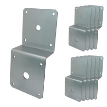 Staffa Z per piastra di ancoraggio per travetti per ponte zincato per travetto trasversale 2x4 e montante 4x4 - Supporto per rinforzo angolare ca