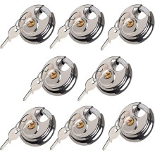Vervida Keyed Riippulukko 8 Pack ruostumattomasta terksest Levylukko Heavy Duty, 3 avainta 3/8 tuuman sakkelilla vedenpitv ruosteenkestv silyt