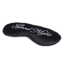 Durable Black Sleep Blindfold Silk Eye Mask with Adjustable Strap