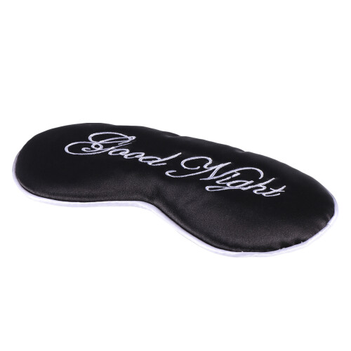 Durable Black Sleep Blindfold Silk Eye Mask with Adjustable Strap