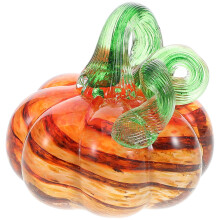 4er-pack glaskürbis 80 mm, handgeblasen, orange-bernsteinfarben