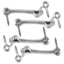 Crochet ressort et loquet de scurit il en acier inoxydable, 4 pices, crochet de scurit de 3 pouces et loquet il pour une ferme famil