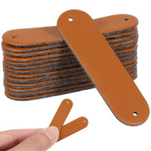 100Pz Etichette Incise in Pelle Sintetica Marrone Per Bricolage