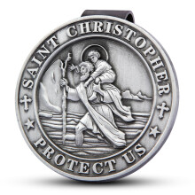 St Christopher Medal voor auto Saint Christopher Medal Guardian Angel vizierclip Katholieke geschenken Visorclips voor auto's Geschenken voor vriende