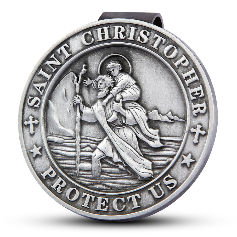 St Christopher Medal For Car Saint Christopher Medal Guardian Angel Visor Clip Catholic Gifts Visor Clips For Cars Gifts For Friends Loved Ones 635408598776