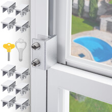 Skydevinduel?se til vandrette skydevinduer Sikkerhedsl?s til vinduer med n?gle Justerbar aluminium Easv til montering af vinduesstopper Vinduesl?