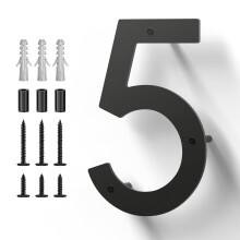 Metal husnumre Rustfrit st?l til udvendig postkasse numre Husadresseskilte belagt sort moderne stil med flydende udseende Kit (sort 5 4 tommer)