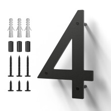 Metal husnumre Rustfrit st?l til udvendig postkasse numre Husadresseskilte belagt sort moderne stil med flydende udseende Kit (sort 4 3 tommer)