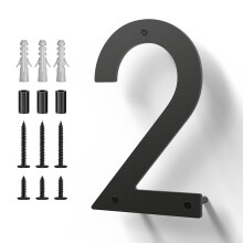 Metal husnumre Rustfrit st?l til udvendig postkasse numre Husadresseskilte belagt sort moderne stil med flydende udseende Kit (sort 2 6 tommer)