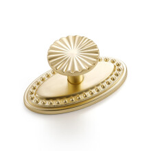 JIASENBAO Paquete de 5 pomos de gabinete de oro cepillado con base de latσn, tiradores planos para cajones, armarios de cocina, baρo, aparador, t