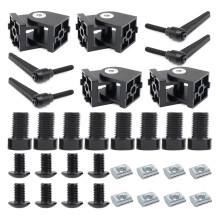 BLCCLOY 4 Set Nero Serie 25 Serie 10 Cerniera a perno per estrusione di alluminio Staffa angolare girevole con accessori hardware Maniglia per pr