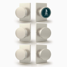 Mega Handles Laura Lot de 6 boutons de porte factices robustes, non tournants, en nickel satin, pour placard et portes franaises, un seul ct,