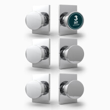 Mega Handles Laura Lot de 6 boutons de porte factices robustes, argents, non tournants, pour portes franaises et placards, un seul ct, s'adap