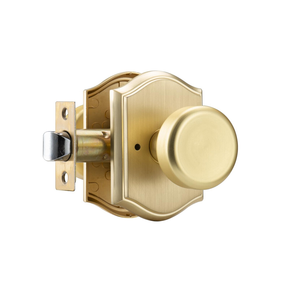 Starpy Interior Pismo Doorknobs For Bath & Bedroom Gold Door Knobs With Camelot Trim Satin Brass Door Knob With Lock 652805364476