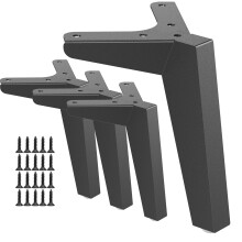 Topsair 4 inch meubelpoten, zware zwarte metalen voeten voor bank/kast/bank, set van 4 (driehoek 4)