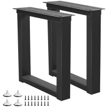 Y-CFHFC Metal Table Legs 16 Inch Bench Feets Square End & Coffee Table Legs for DIY Furniture Office Desk Chair Feets Set of 2 (H16 x W11.8 Black)