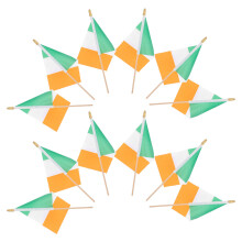12Pcs Mini Ireland Handheld Flags Small Wooden Stick Decor
