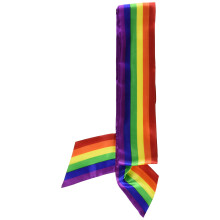 Feestaccessoire van regenboogsatijnen sjerp (1 stuk) (1/verpakking)