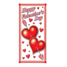 Beistle Happy Valentines Day Door Cover 5 x 30 - Plastic for Indoor & Outdoor Use - Easily Display - Valentines Door Decorations Valentines Day Pa