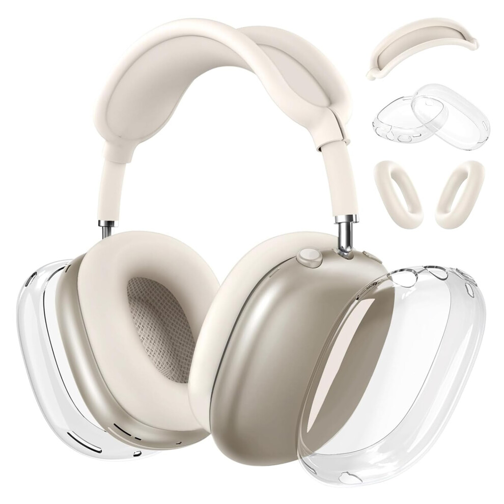 Silicone Case Cover For Airpods Max Headphones Tpu Ear Pad Case Headband Cover Anti-Scratch Protector Starlight Clear 9016109438409