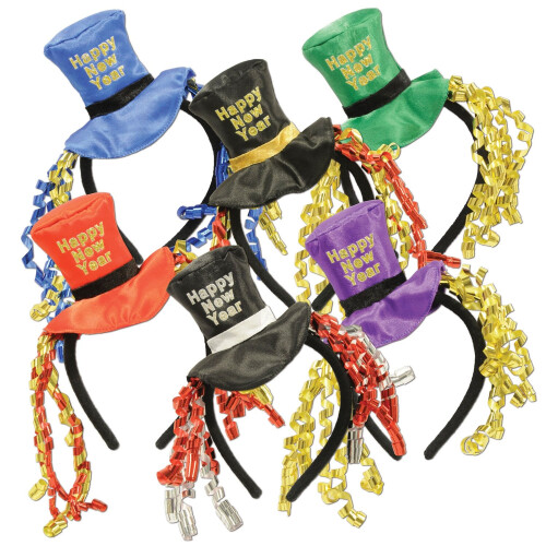 Happy New Year Headbands (asstd colors) Party Accessory (1 count) (1/Pkg)