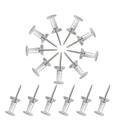 200pcs Transparent Pushpins Map Push Pins Tacks For School Home Office 2