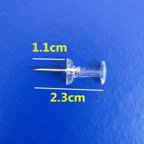 200pcs Transparent Pushpins Map Push Pins Tacks For School Home Office 1