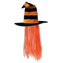 Chapeau de Sorcière Beistle avec Cheveux Orange